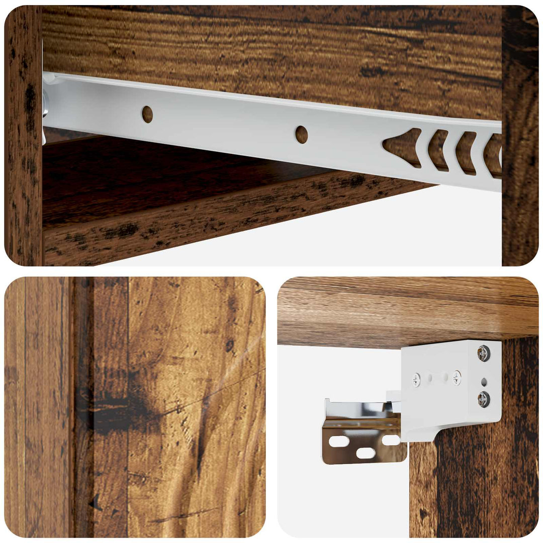 Væghængt Sideskab 59 x 34,5 x 17 cm Konstrueret træ Gammelt træ