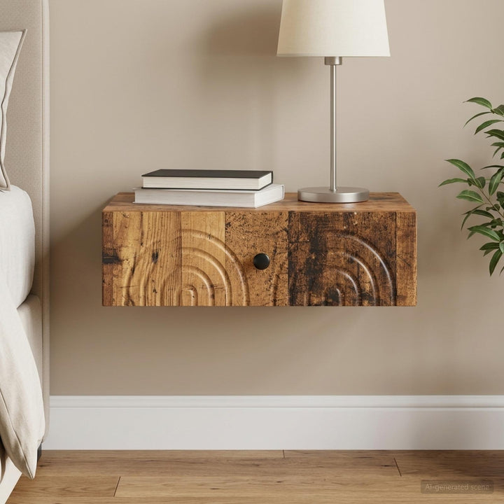 Væghængt Sideskab 59 x 34,5 x 17 cm Konstrueret træ Gammelt træ