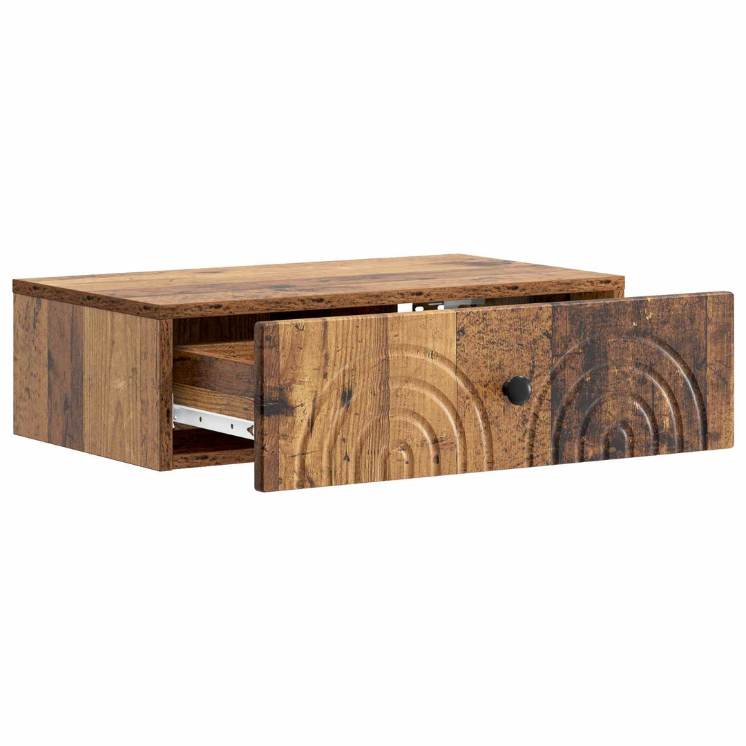 Væghængt Sideskab 59 x 34,5 x 17 cm Konstrueret træ Gammelt træ