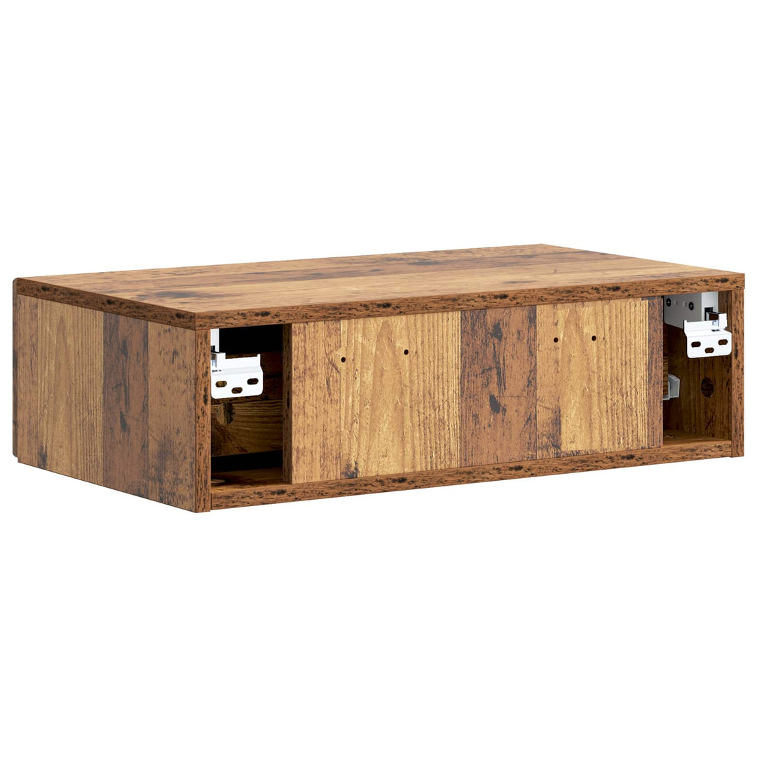 Væghængt Sideskab 59 x 34,5 x 17 cm Konstrueret træ Gammelt træ