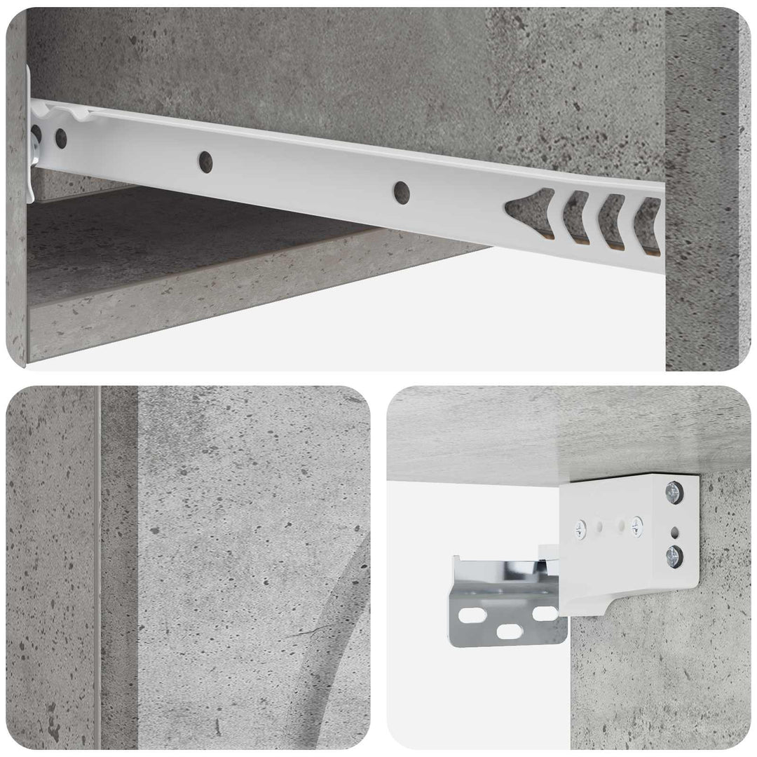 Væghængt Sideskab 87,5 x 34,5 x 17 cm Konstrueret træ Betongrå