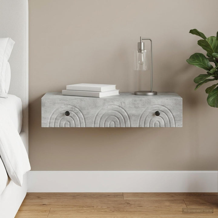 Væghængt Sideskab 87,5 x 34,5 x 17 cm Konstrueret træ Betongrå