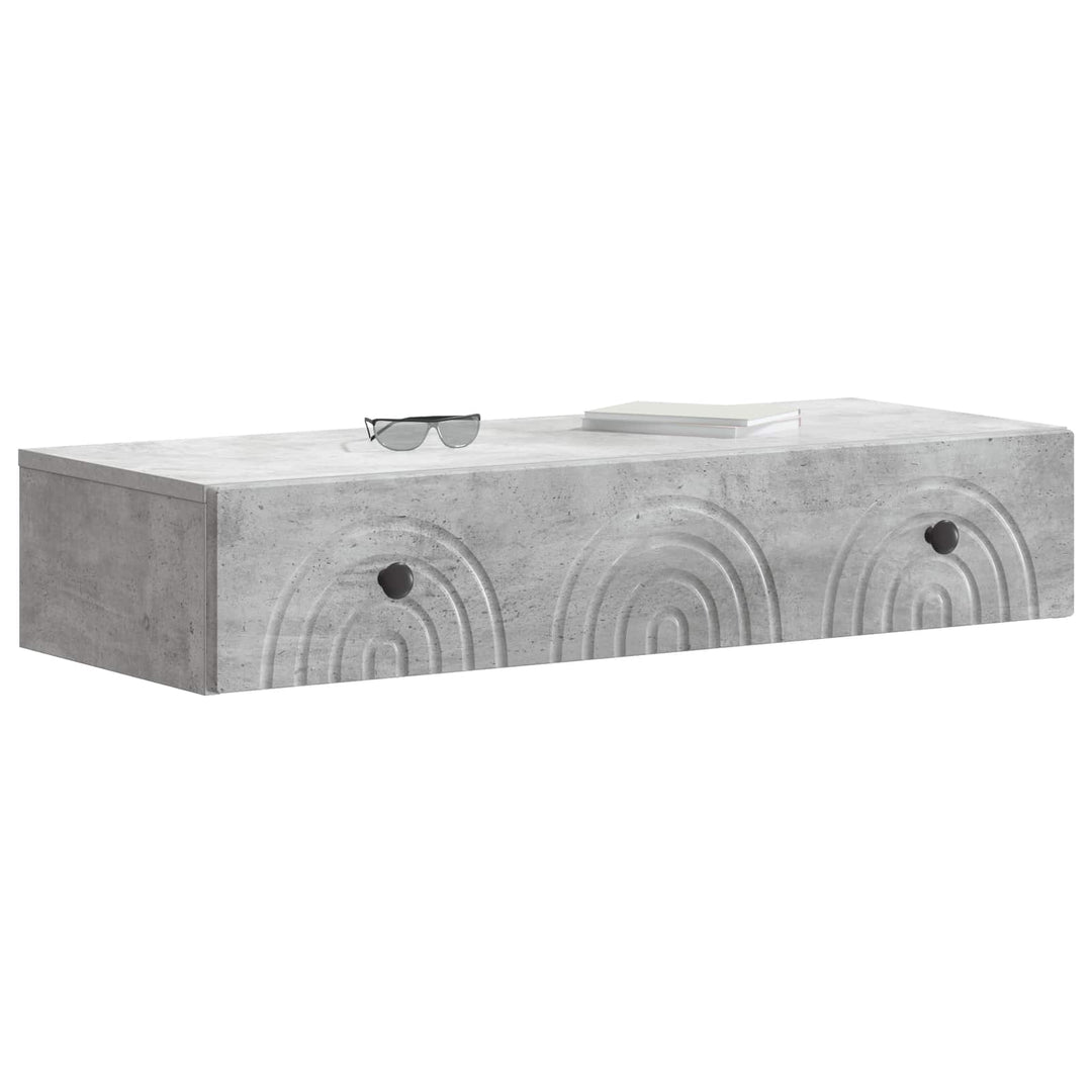 Væghængt Sideskab 87,5 x 34,5 x 17 cm Konstrueret træ Betongrå