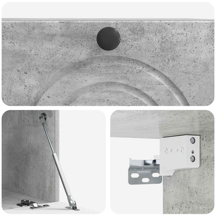 Væghængt TV-skab Betongrå 59,5 x 41 x 30 cm Konstrueret træ