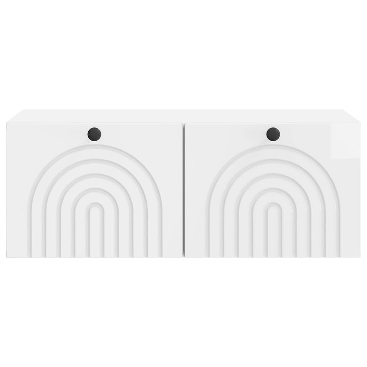 Væghængt TV-skab Vægmonteret Hvid højglans 78,5 x 41 x 30 cm