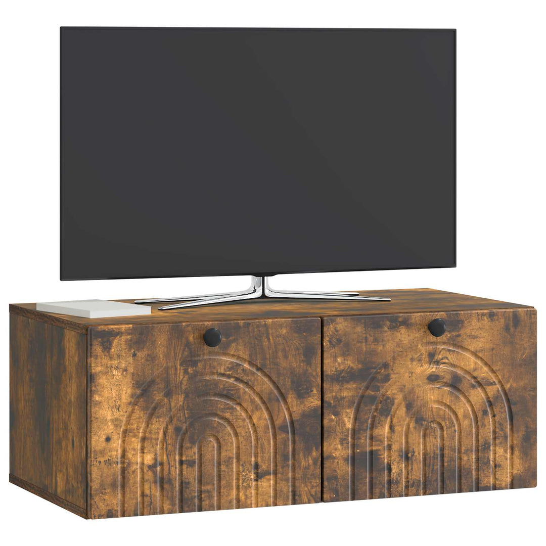 Væghængt TV-skab Røget eg 78,5 x 41 x 30 cm Konstrueret træ