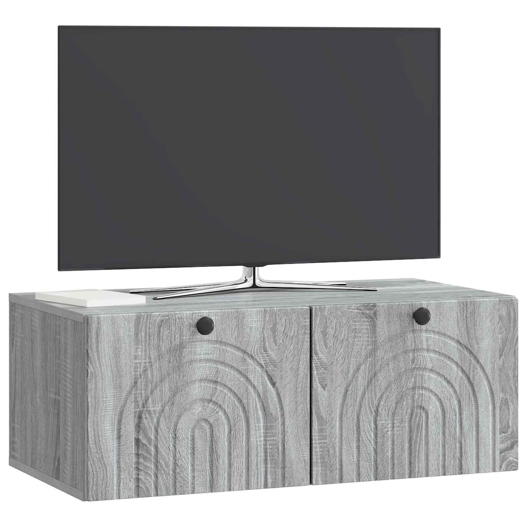 Væghængt TV-skab Vægmonteret Grå sonoma-eg 78,5 x 41 x 30 cm