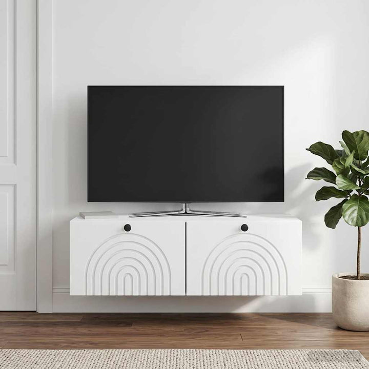 Væghængt TV-skab Hvid 99 x 41 x 30 cm Konstrueret træ