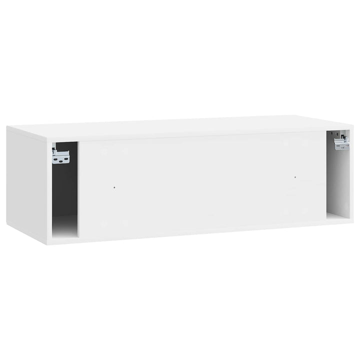 Væghængt TV-skab Hvid højglans 98 x 41 x 30 cm Konstrueret træ
