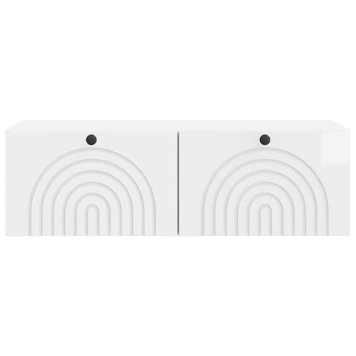 Væghængt TV-skab Hvid højglans 98 x 41 x 30 cm Konstrueret træ