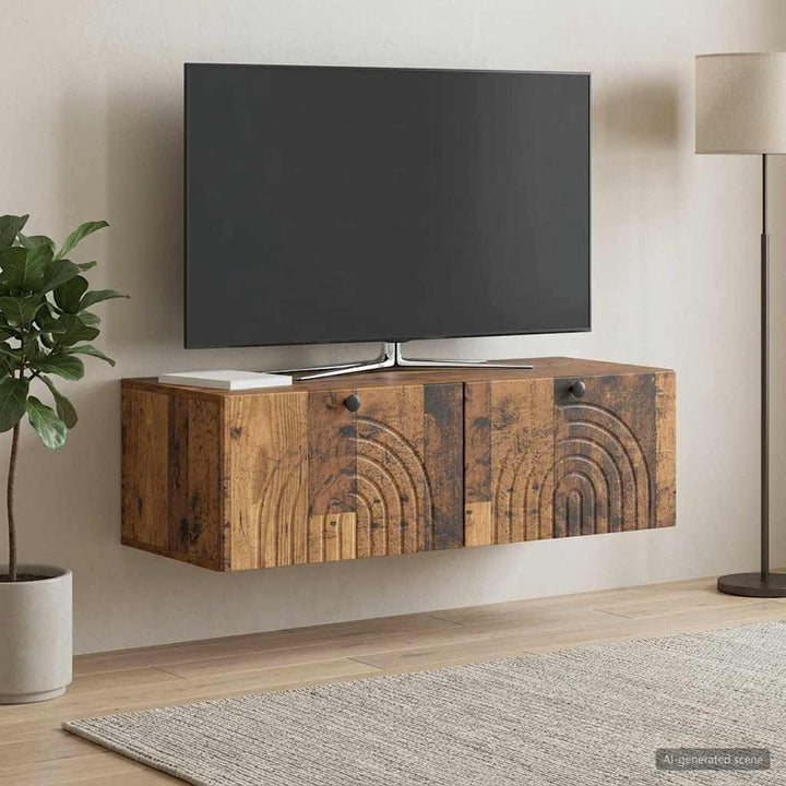 Væghængt TV-skab Gammelt træ 99 x 41 x 30 cm Konstrueret træ