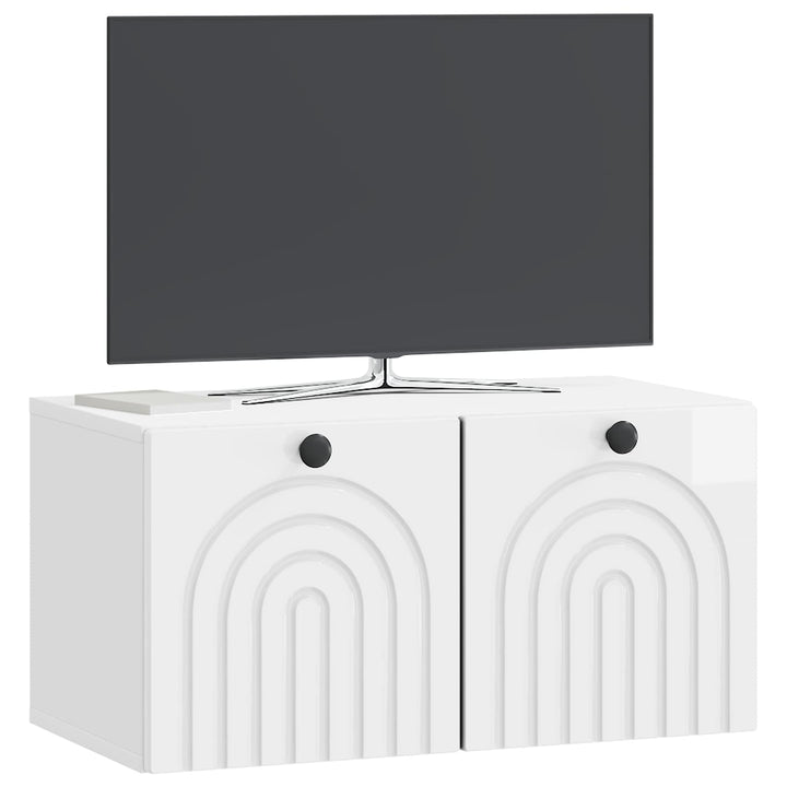 Væghængt TV-skab Vægmonteret Hvid højglans 59,5 x 31 x 30 cm