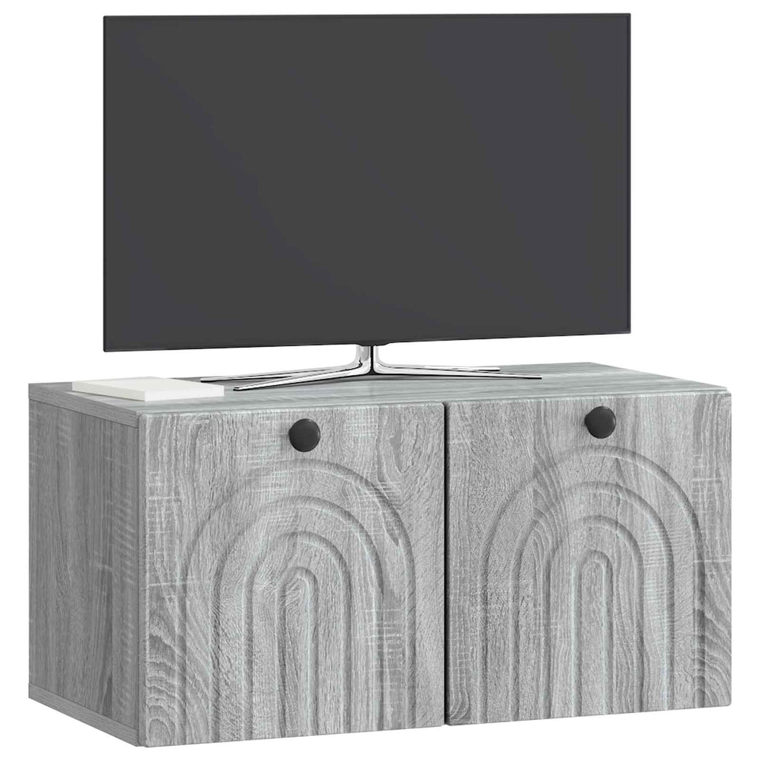 Væghængt TV-skab Vægmonteret Grå sonoma-eg 59,5 x 31 x 30 cm