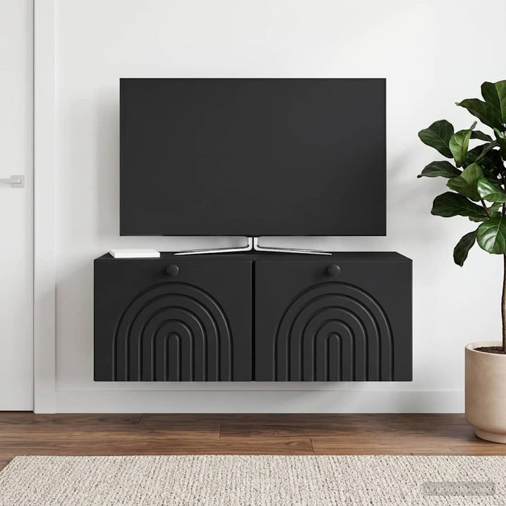 Væghængt TV-skab Sort 78,5 x 31 x 30 cm Konstrueret træ