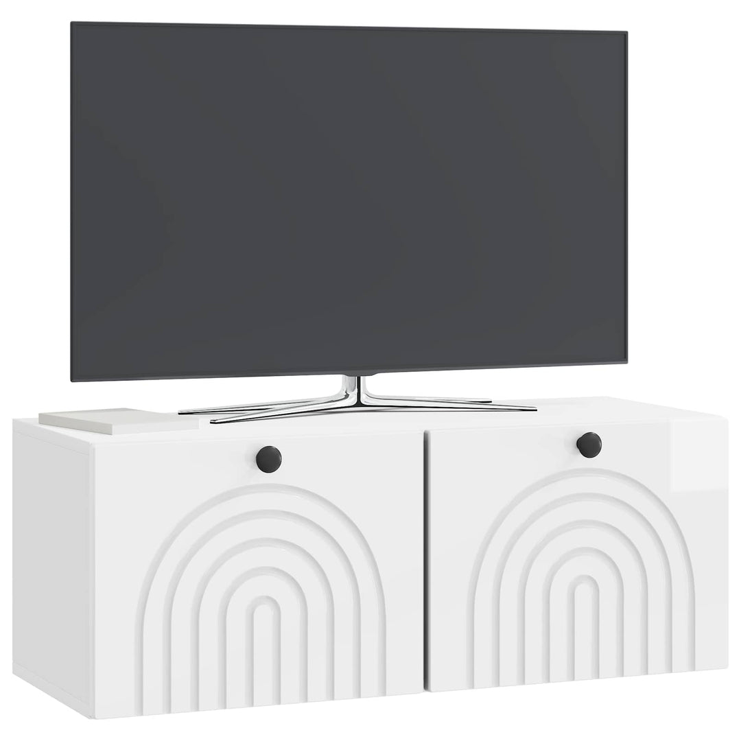 Væghængt TV-skab Vægmonteret Hvid højglans 78,5 x 31 x 30 cm