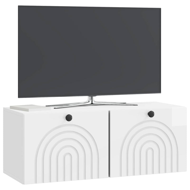 Væghængt TV-skab Vægmonteret Hvid højglans 78,5 x 31 x 30 cm