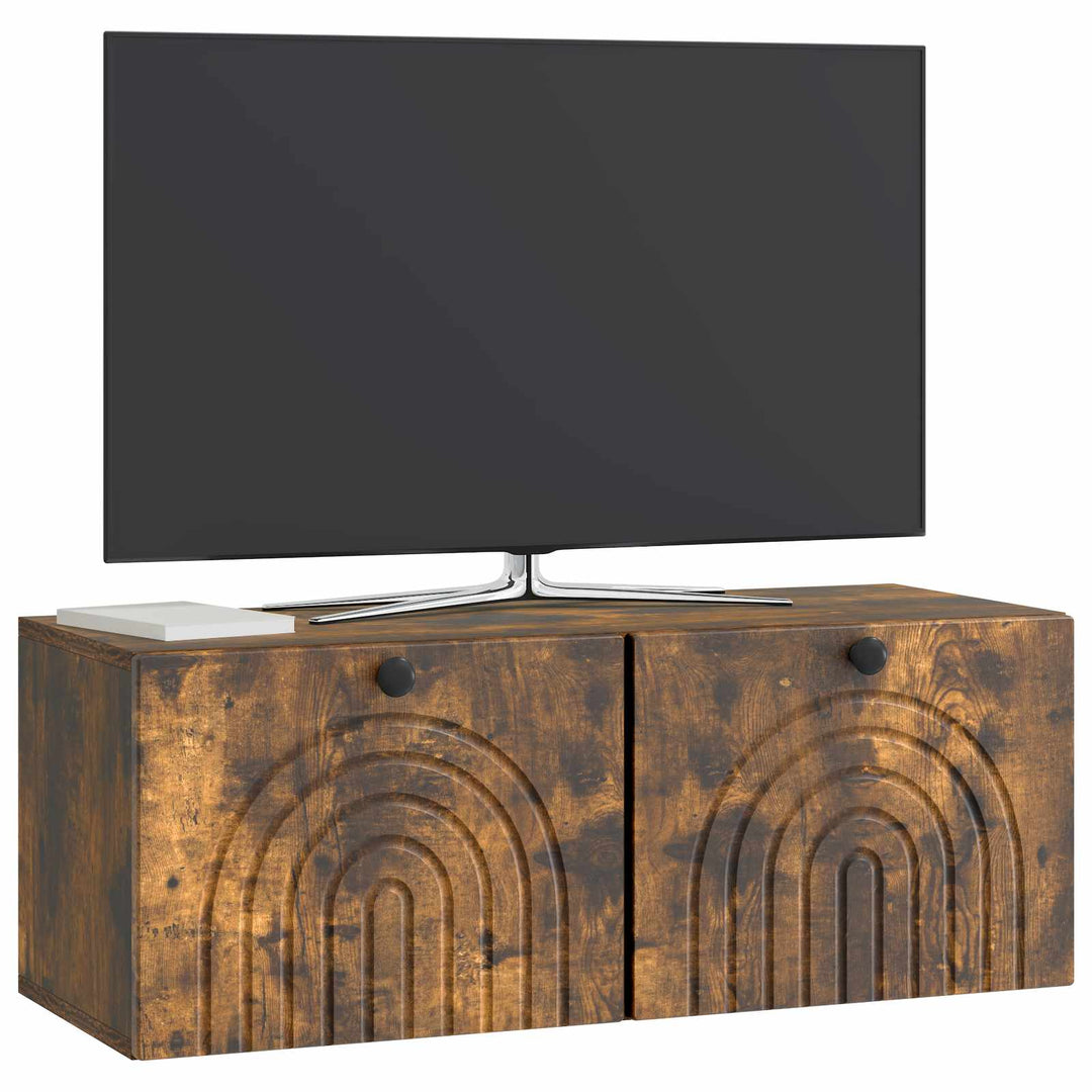 Væghængt TV-skab Røget eg 78,5 x 31 x 30 cm Konstrueret træ