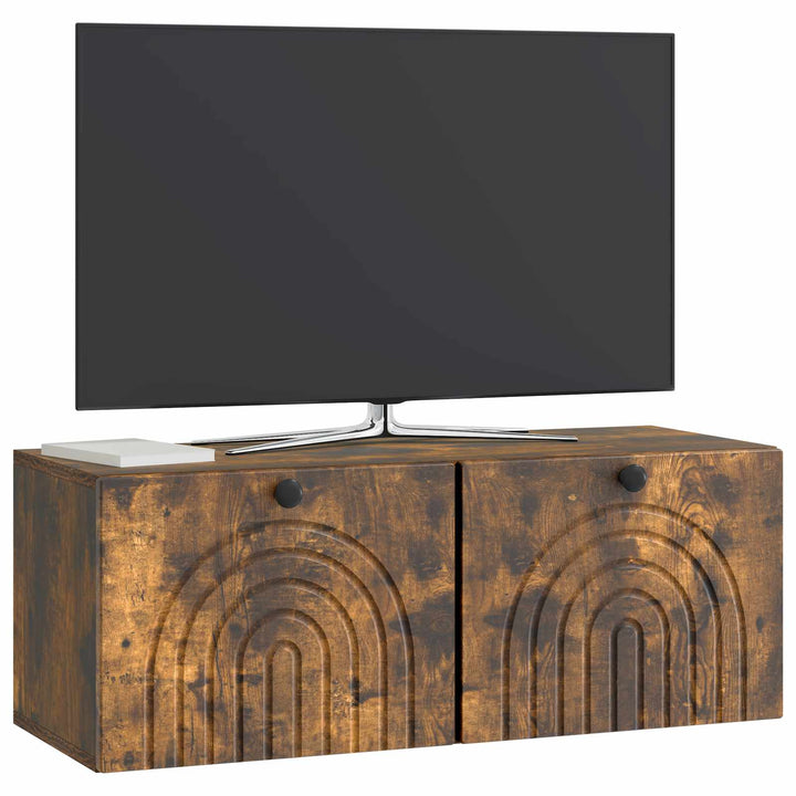 Væghængt TV-skab Røget eg 78,5 x 31 x 30 cm Konstrueret træ
