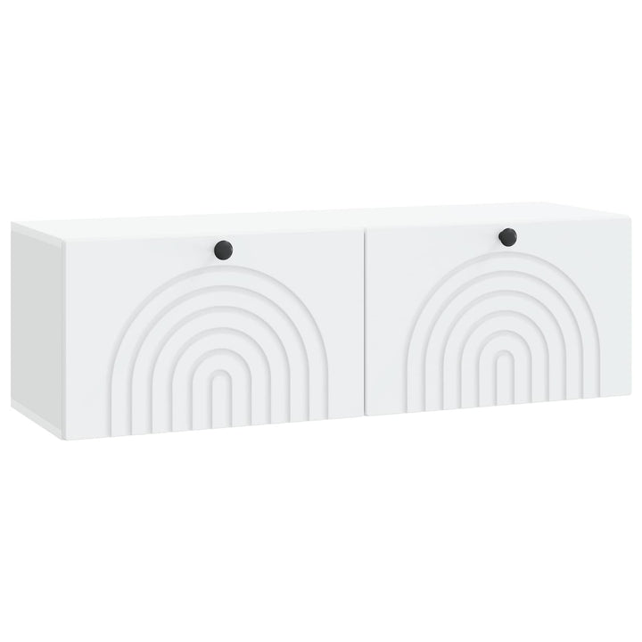 Væghængt TV-skab Hvid 98 x 31 x 30 cm Konstrueret træ
