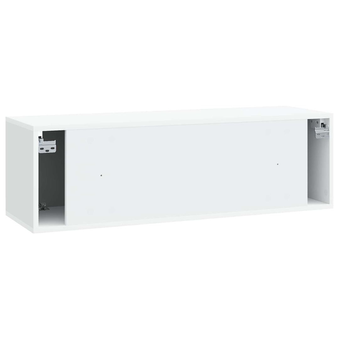 Væghængt TV-skab Hvid 98 x 31 x 30 cm Konstrueret træ