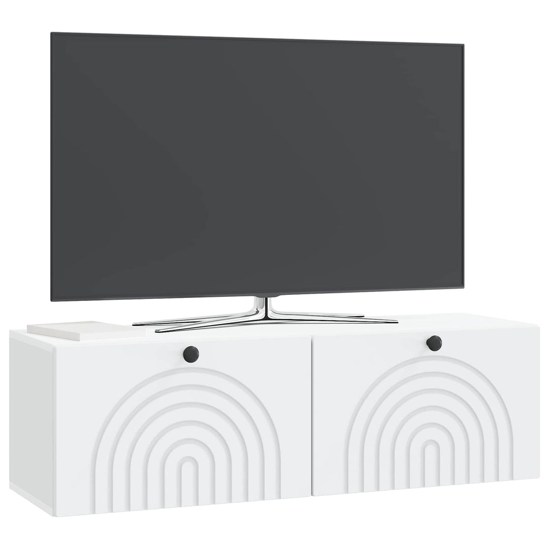 Væghængt TV-skab Hvid 98 x 31 x 30 cm Konstrueret træ