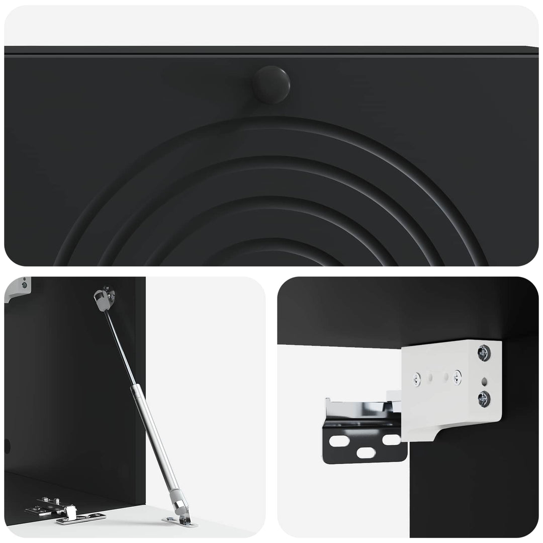 Væghængt TV-skab Sort 98 x 31 x 30 cm Konstrueret træ