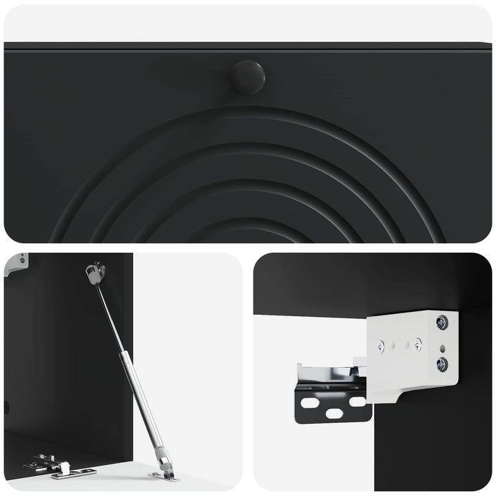 Væghængt TV-skab Sort 98 x 31 x 30 cm Konstrueret træ