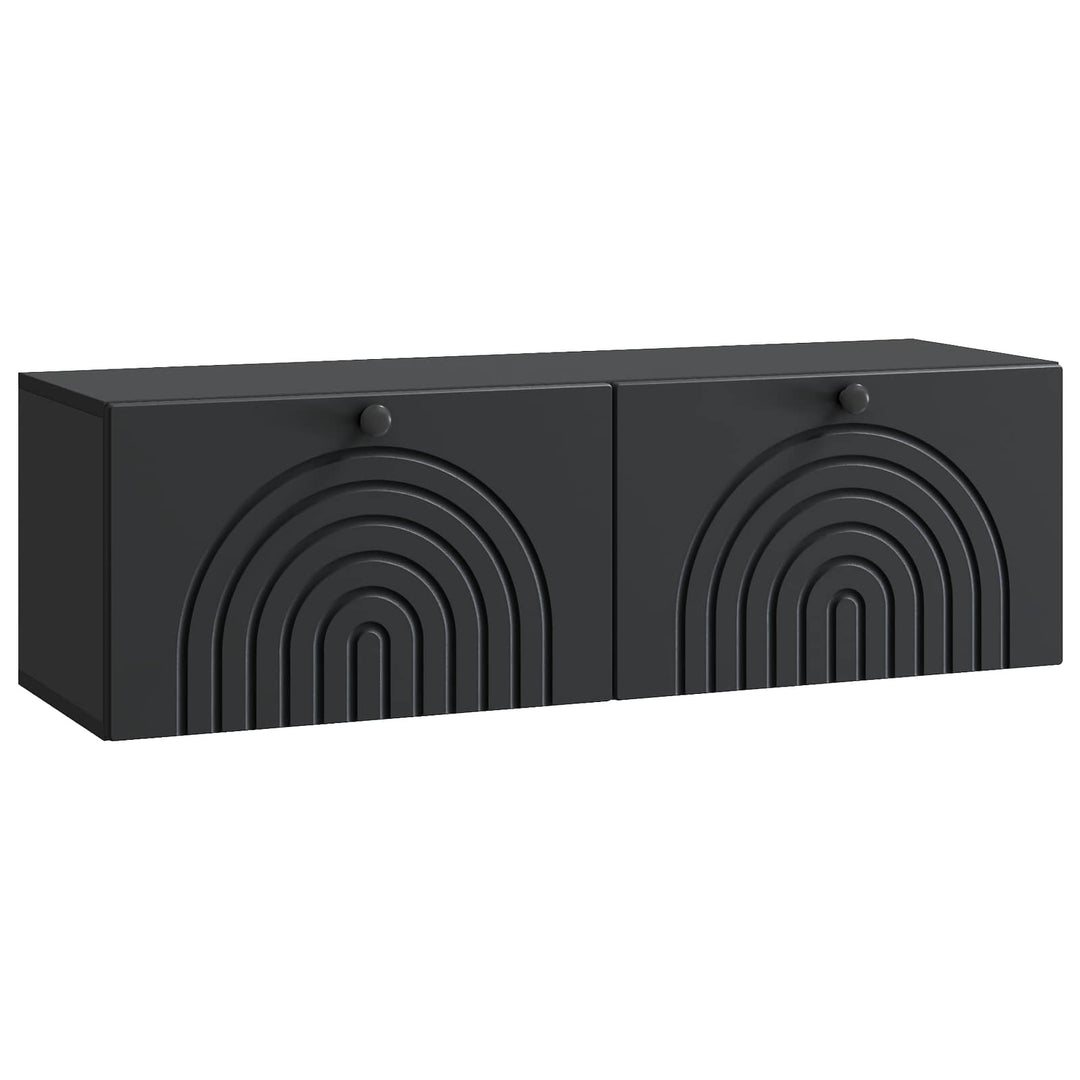 Væghængt TV-skab Sort 98 x 31 x 30 cm Konstrueret træ