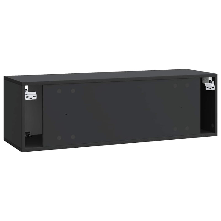 Væghængt TV-skab Sort 98 x 31 x 30 cm Konstrueret træ