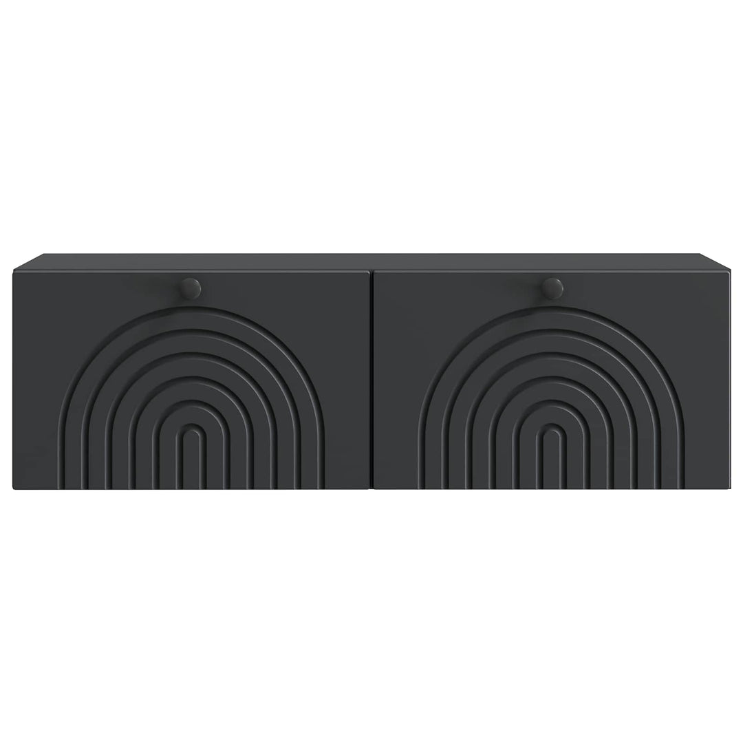 Væghængt TV-skab Sort 98 x 31 x 30 cm Konstrueret træ
