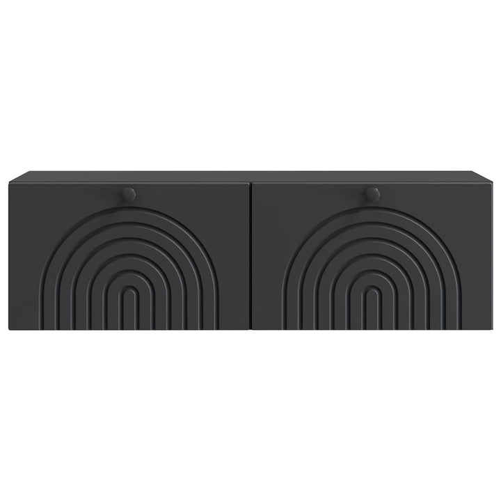 Væghængt TV-skab Sort 98 x 31 x 30 cm Konstrueret træ