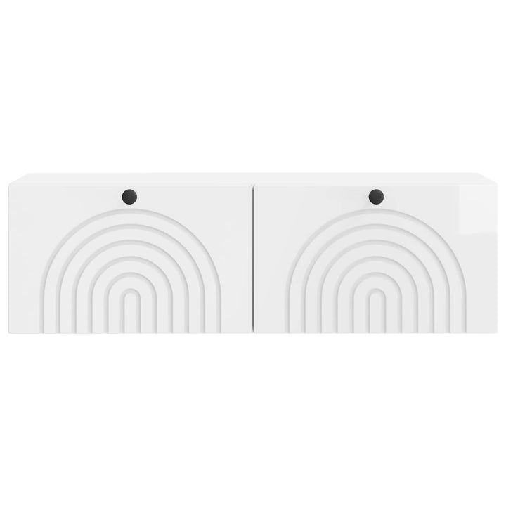 Væghængt TV-skab Hvid højglans 98 x 31 x 30 cm Konstrueret træ