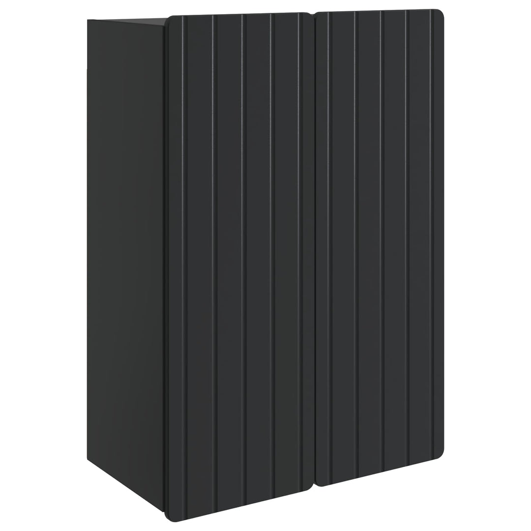 Vægmonteret skab Sort 66 x 34,5 x 92 cm Konstrueret træ