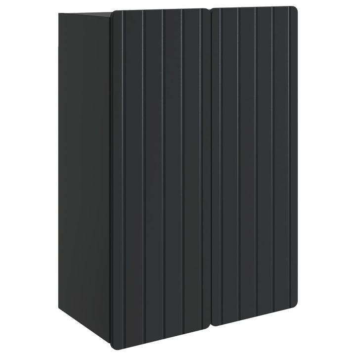 Vægmonteret skab Sort 66 x 34,5 x 92 cm Konstrueret træ