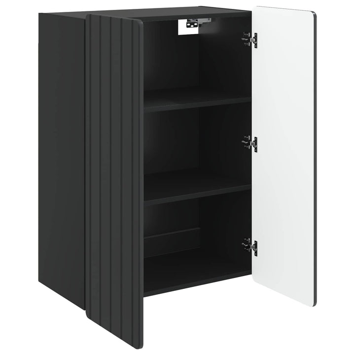 Vægmonteret skab Sort 66 x 34,5 x 92 cm Konstrueret træ