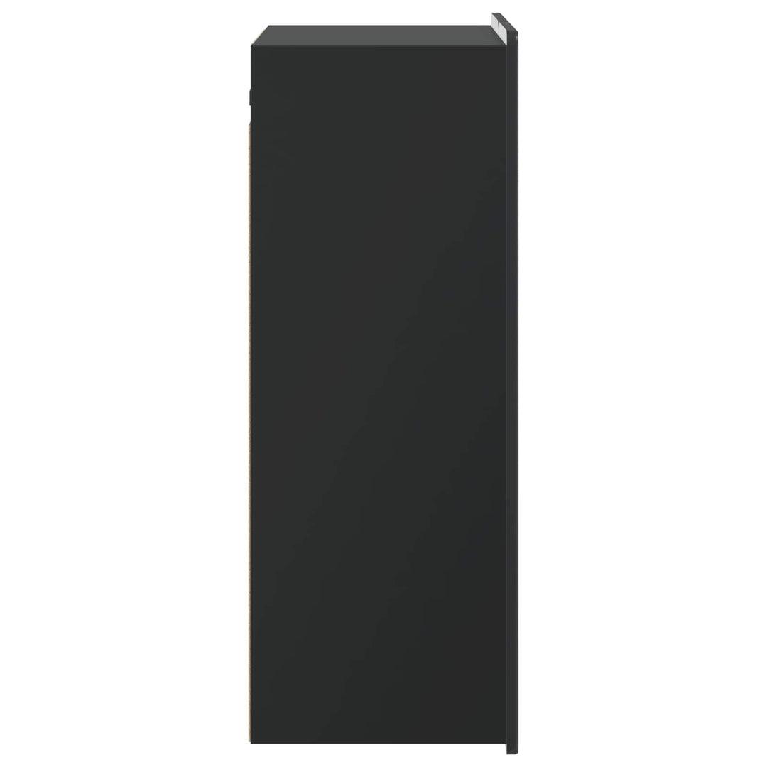 Vægmonteret skab Sort 66 x 34,5 x 92 cm Konstrueret træ