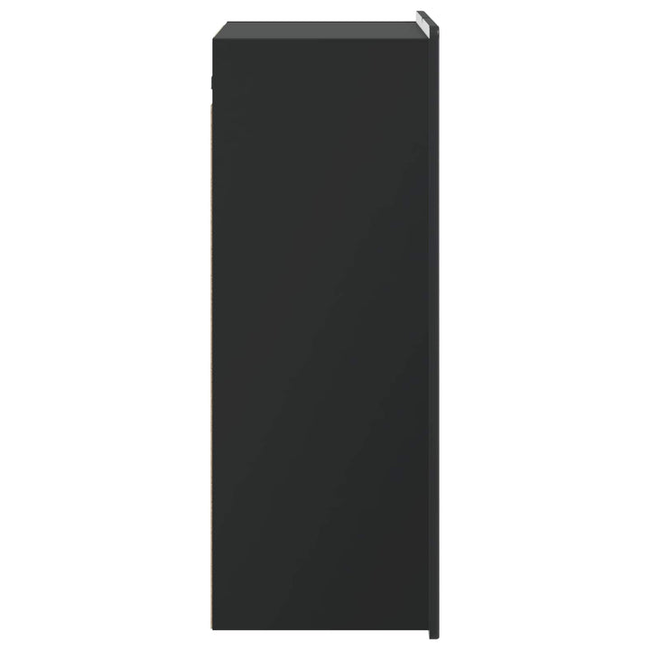 Vægmonteret skab Sort 66 x 34,5 x 92 cm Konstrueret træ