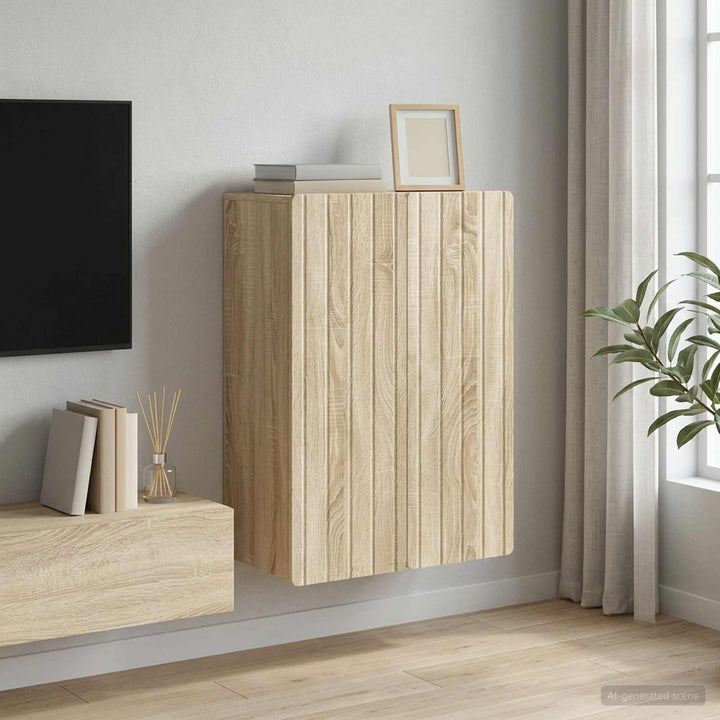 Vægmonteret skab Sonoma-eg 66 x 34,5 x 92 cm Konstrueret træ
