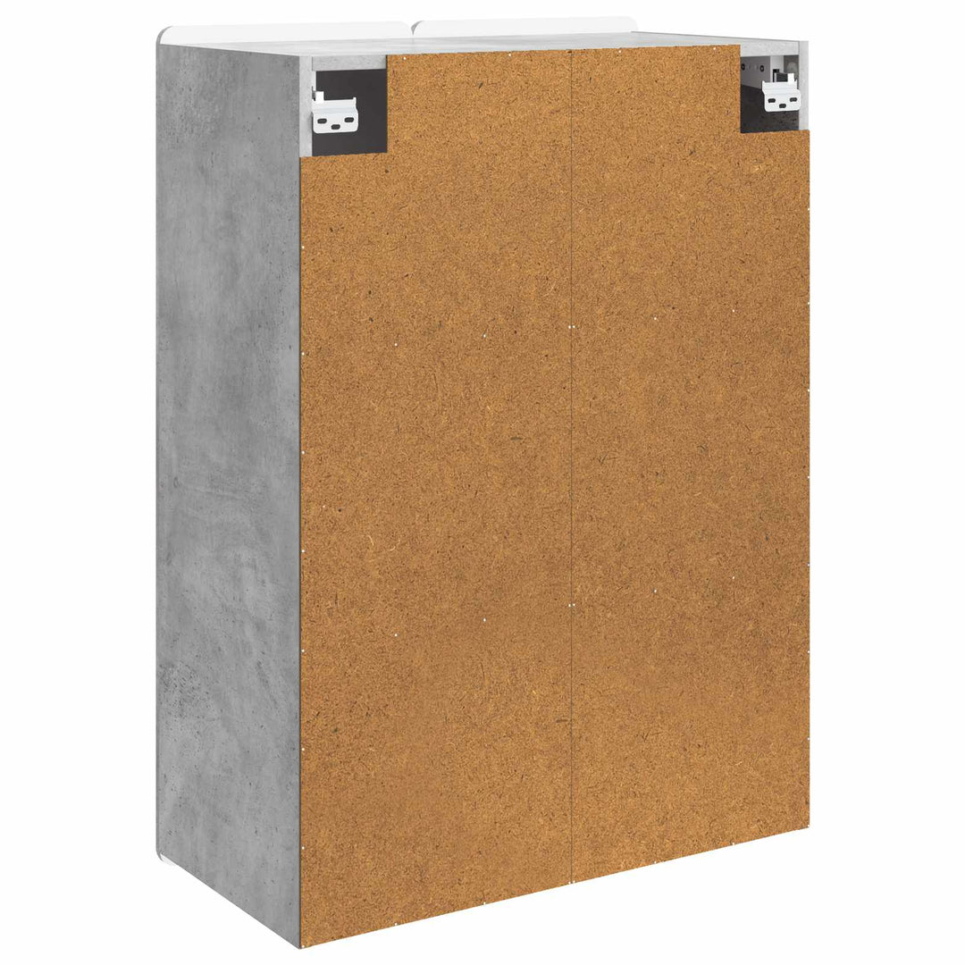 Vægmonteret skab Betongrå 66 x 34,5 x 92 cm Konstrueret træ