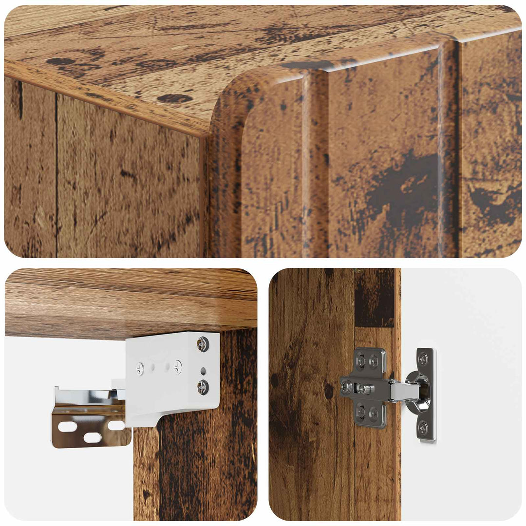 Vægmonteret skab Gammelt træ 66 x 34,5 x 92 cm Konstrueret træ