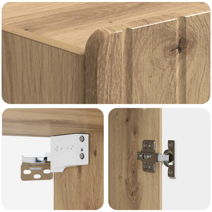 Vægmonteret skab Artisan-eg 66 x 34,5 x 92 cm Konstrueret træ