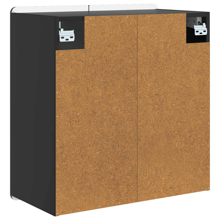 Vægmonteret skab Sort 59 x 31 x 64 cm Konstrueret træ