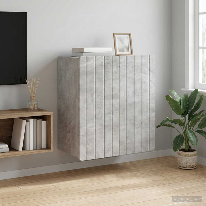 Vægmonteret skab Betongrå 59 x 31 x 64 cm Konstrueret træ