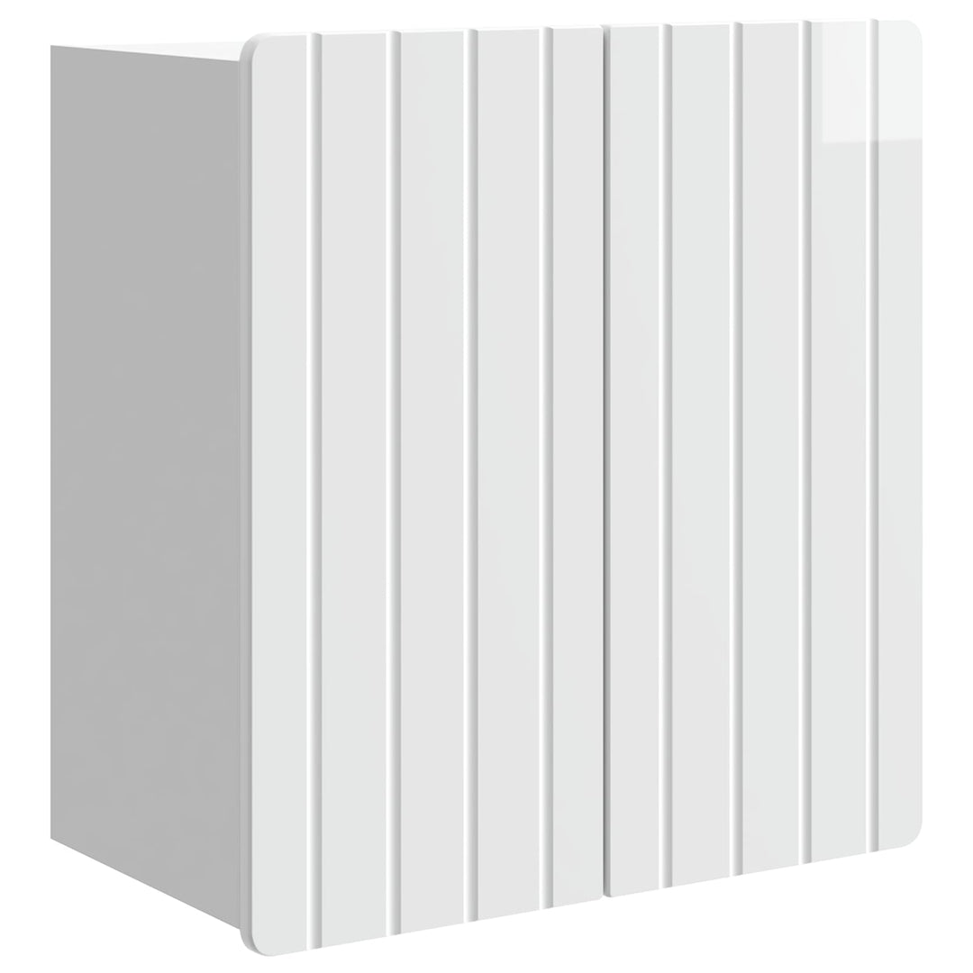 Vægmonteret skab Hvid højglans 59 x 31 x 64 cm Konstrueret træ
