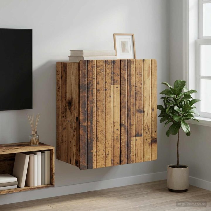 Vægmonteret skab Gammelt træ 59 x 31 x 64 cm Konstrueret træ