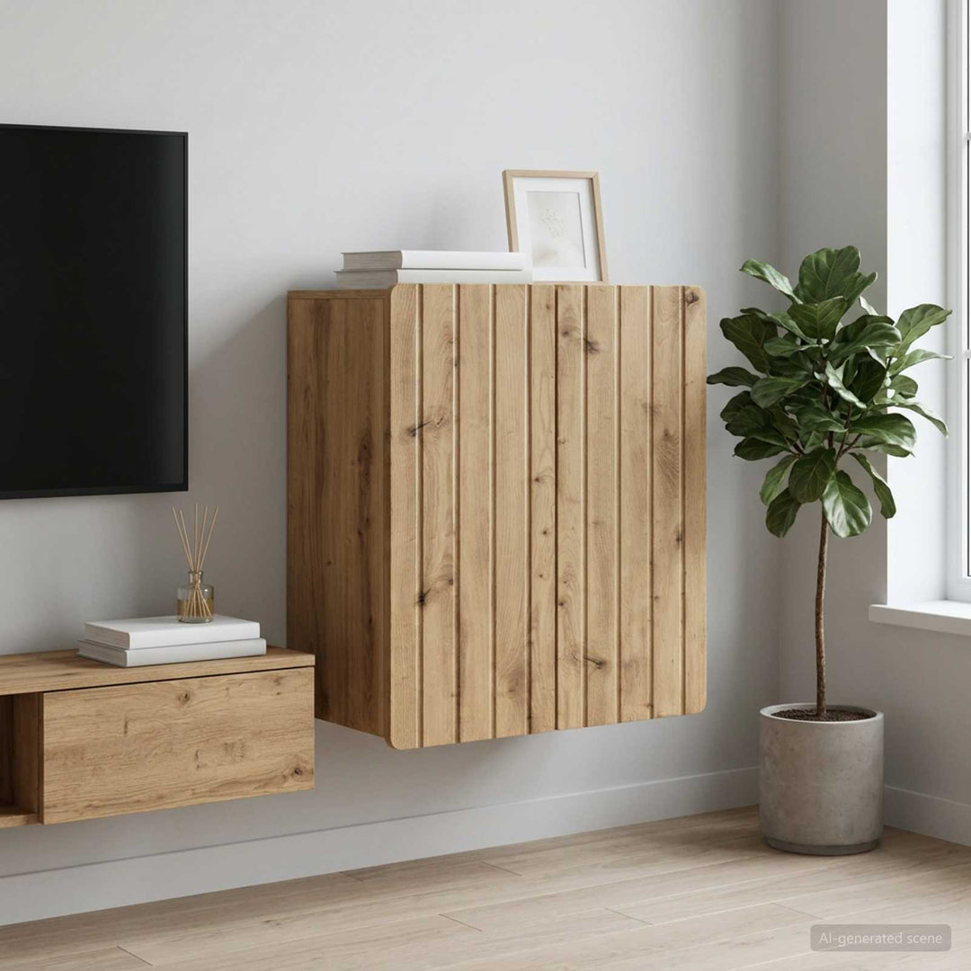 Vægmonteret skab 59 x 31 x 64 cm Konstrueret træ Artisan-eg