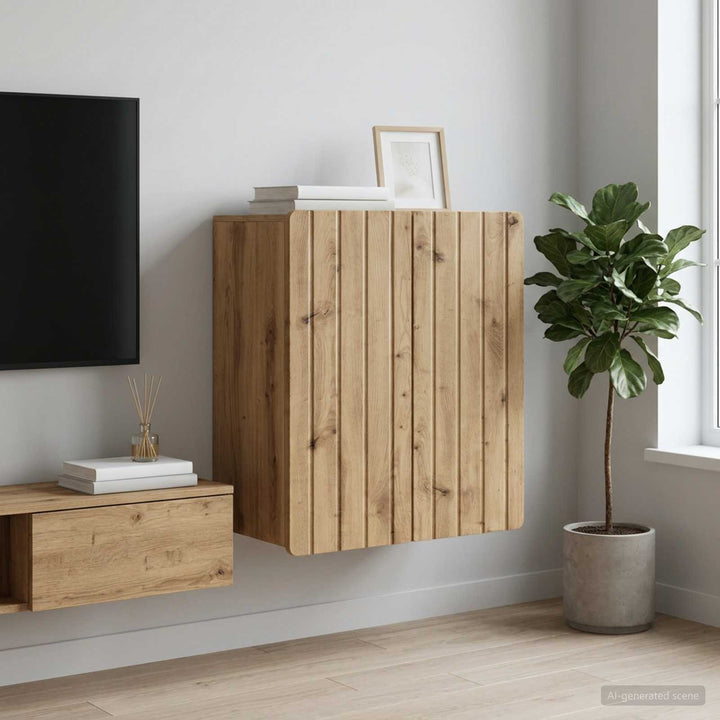 Vægmonteret skab 59 x 31 x 64 cm Konstrueret træ Artisan-eg