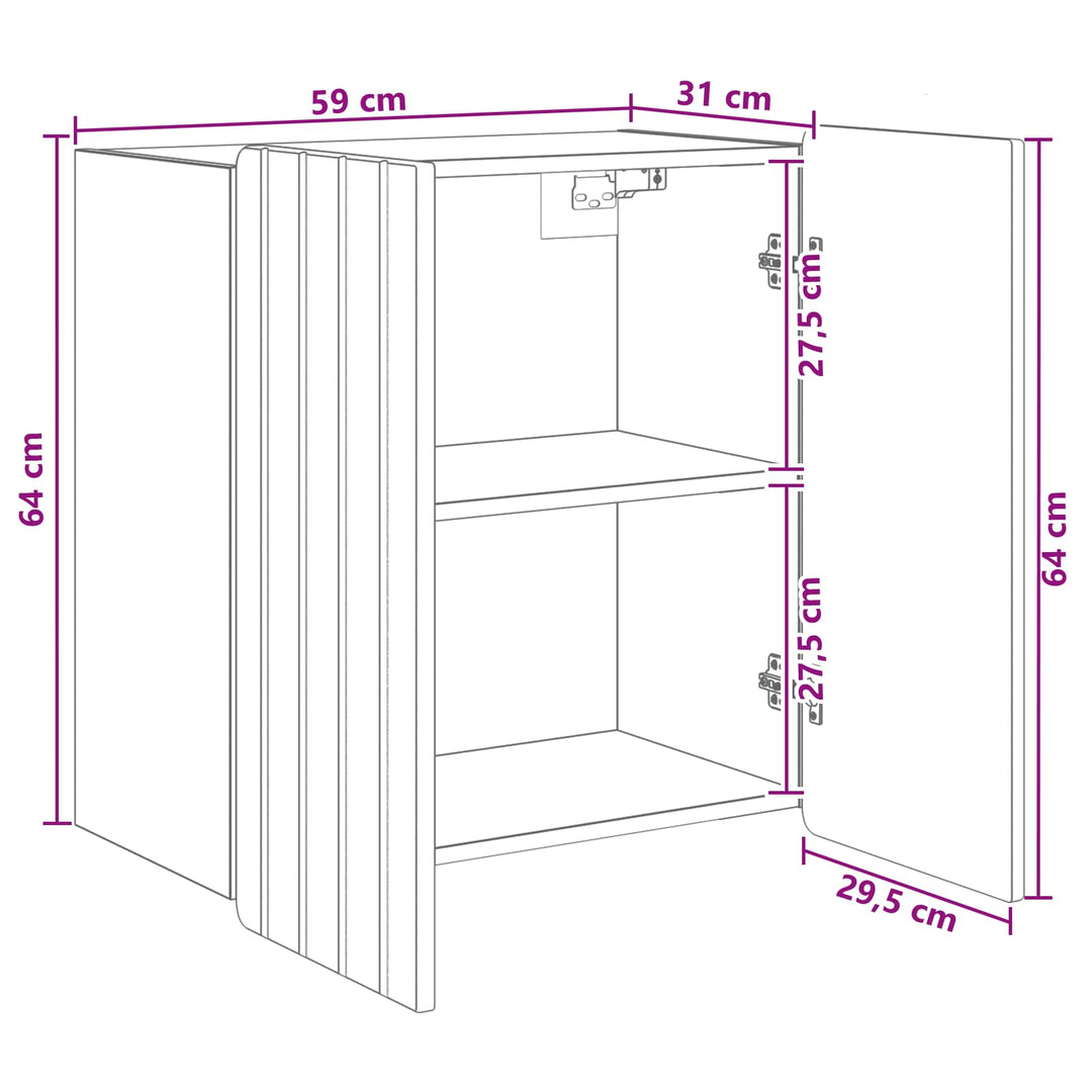 Vægmonteret skab Artisan-eg 59 x 31 x 64 cm Konstrueret træ