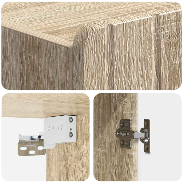 Vægmonteret skab Sonoma-eg 33 x 34,5 x 94 cm Konstrueret træ