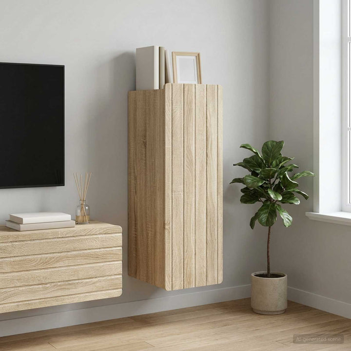 Vægmonteret skab Sonoma-eg 33 x 34,5 x 94 cm Konstrueret træ